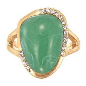 Avon Avon Pavé Accents Cool Green Pastel Statement Ring - Size 8